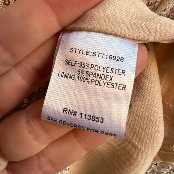 NWT Sugarlips Champagne Sequin Blouse Size S - Picture 5 of 6